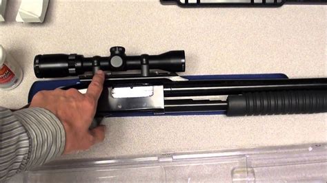 5X scope sight with Burris Quick Detach . . Mossberg 500 rifled barrel scope combo